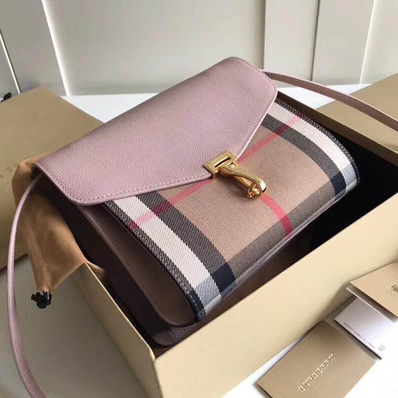 Burberry Handbags 39972051 fabric with leather pink